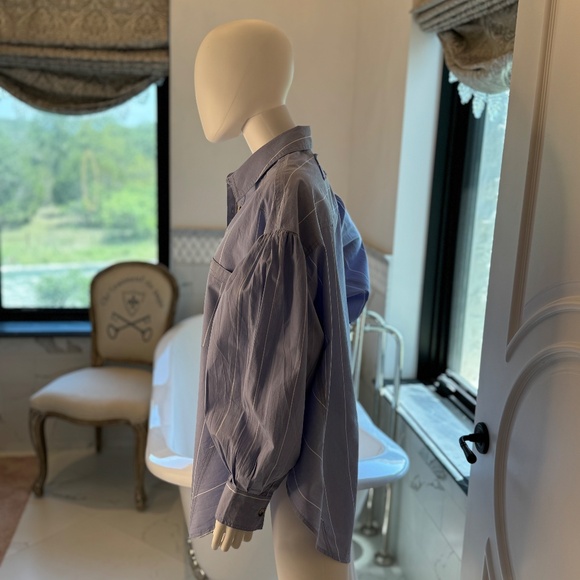 We The Free by Free People, Size M, Blue Pinstripe - Picture 3 of 11